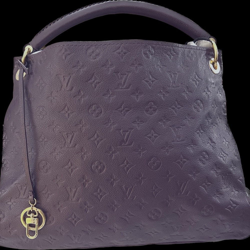 Auth Louis Vuitton Monogram Empreinte Artsy MM Shoulder Bag M93828 Purple
